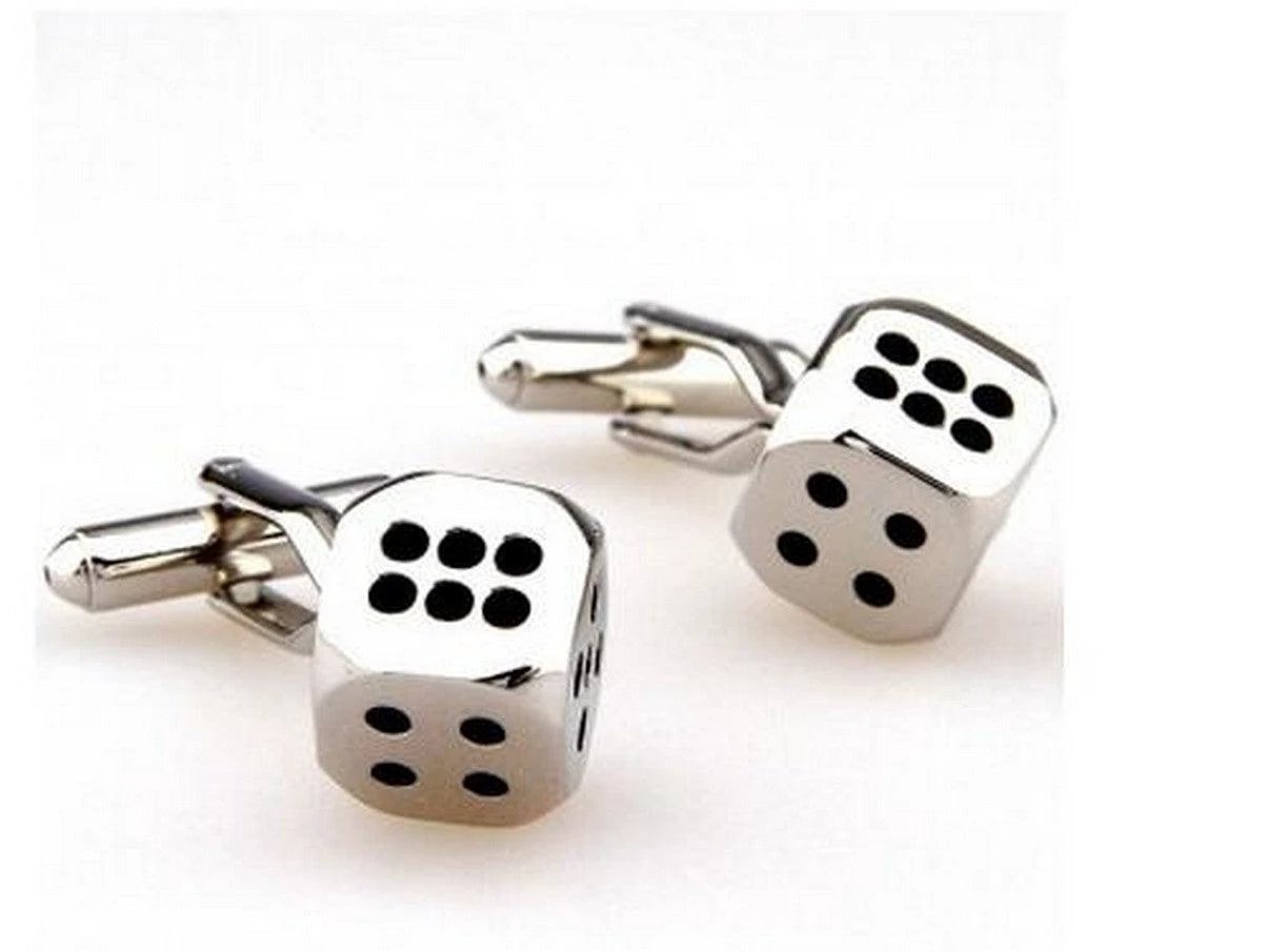 silver dice cufflinks by Frederick Thomas Handmade Mens Ties