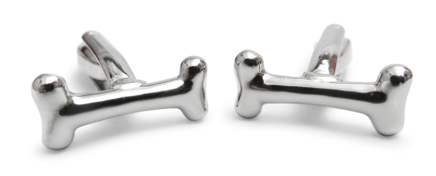 silver dog bone cufflinks by Frederick Thomas Handmade Mens Ties