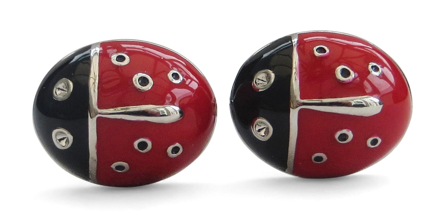 ladybird cufflinks by Frederick Thomas Handmade Mens Ties