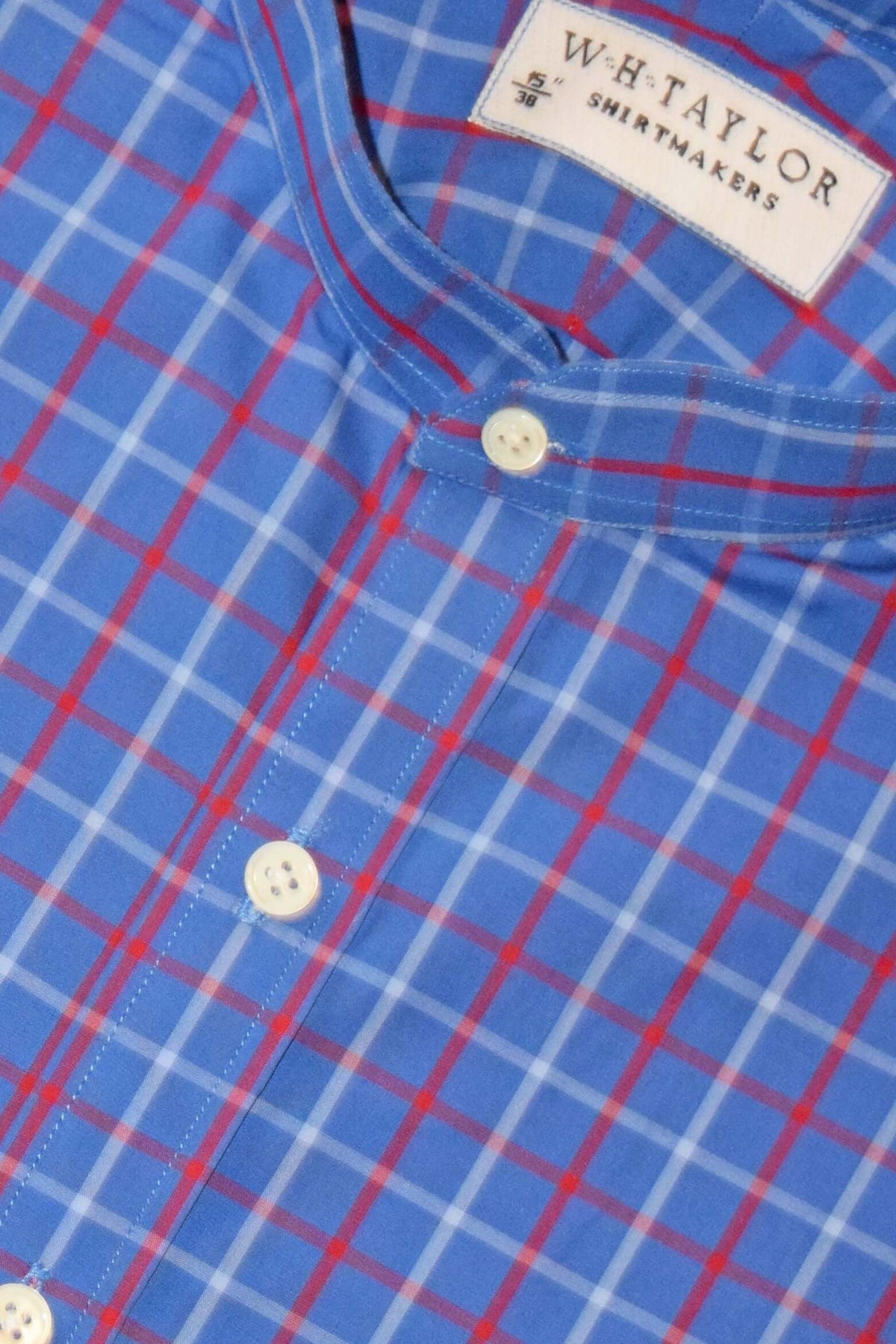Blue and Red Plaid Check Twill Men's Bespoke Shirt - Contemporary Take on a Timeless Pattern for Versatile Styling by whtshirtmakers.com