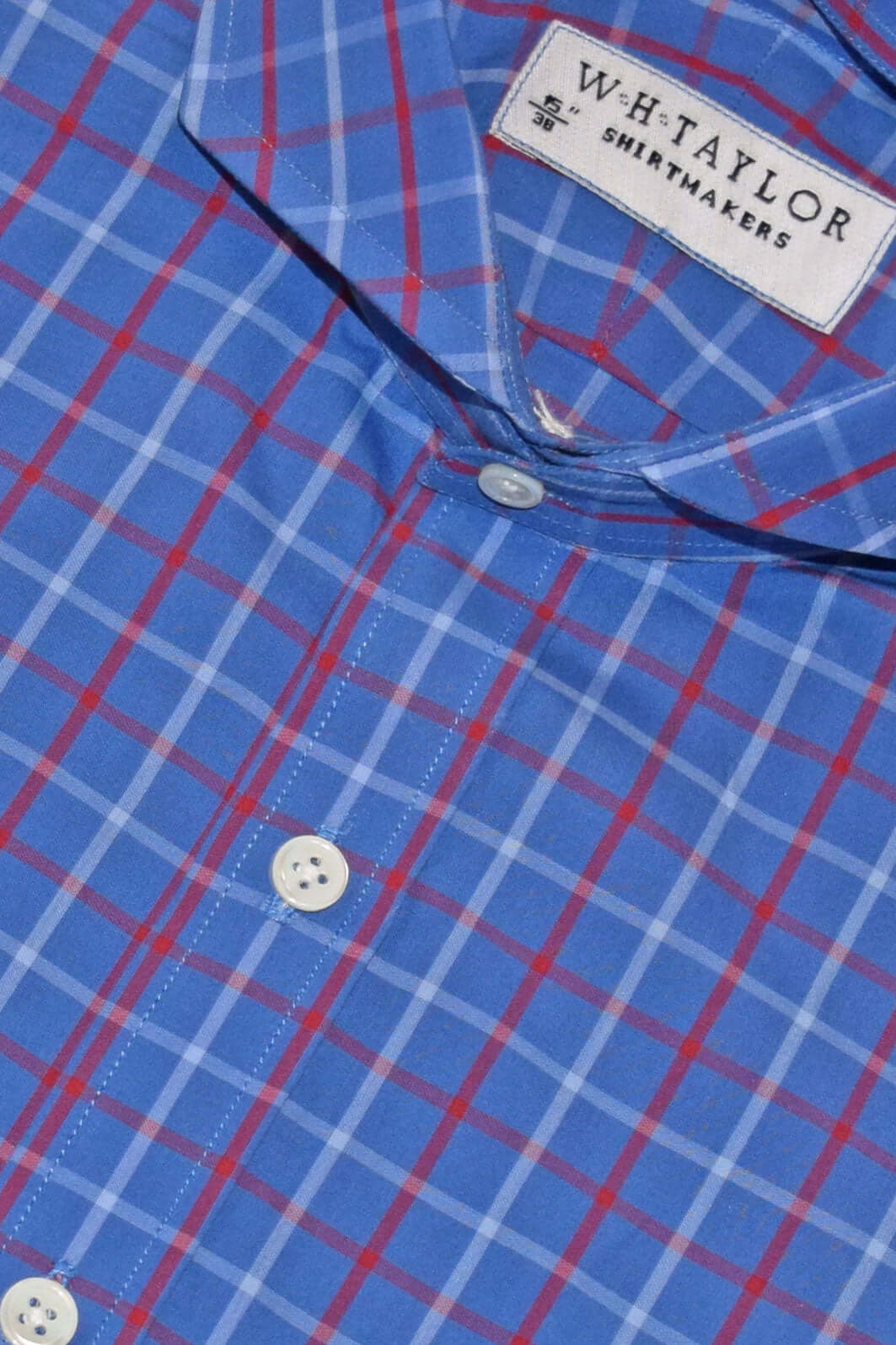 Blue and Red Plaid Check Twill Men's Bespoke Shirt - Contemporary Take on a Timeless Pattern for Versatile Styling by whtshirtmakers.com