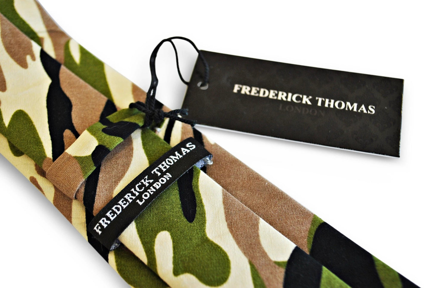 Army Military Camouflage Pattern Cotton Linen Tie - Handmade Military Inspired Office Wear For The Luxury Professional by Frederick Thomas Handmade Mens Ties