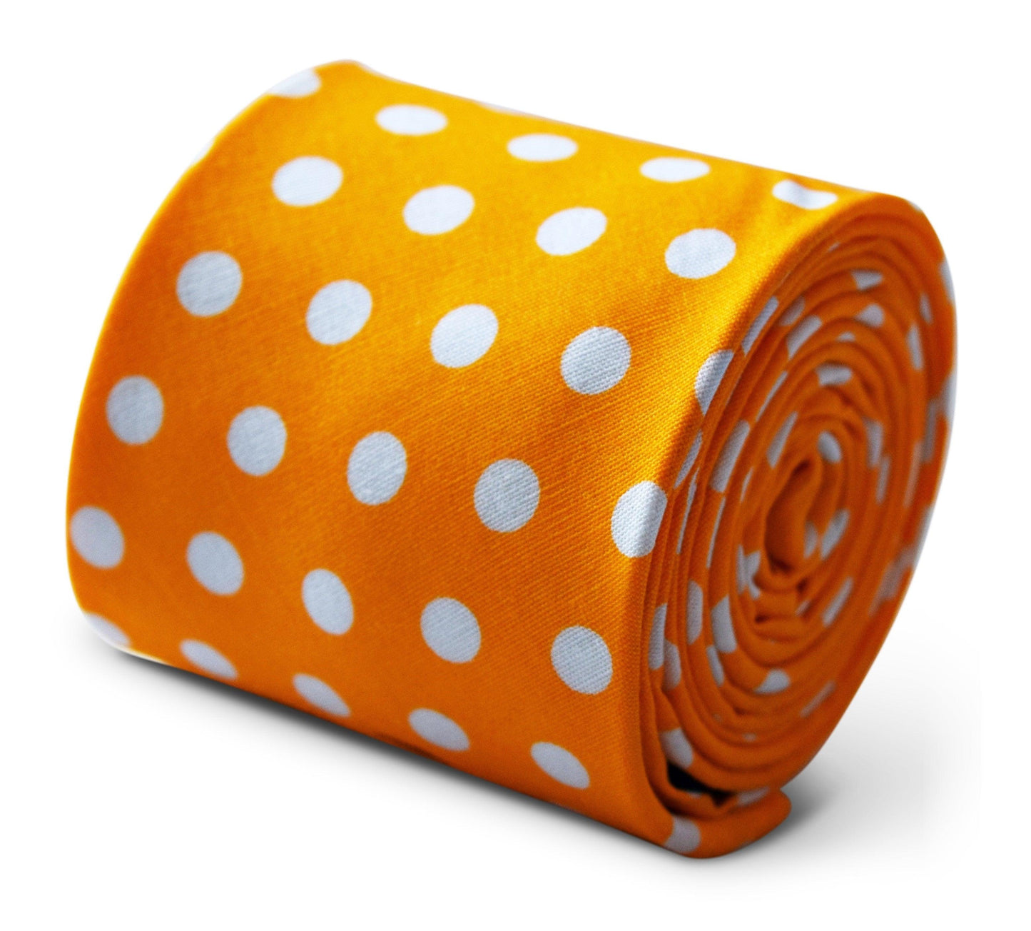 Gold and White Polka Dot Cotton Tie for the Luxury Professional Man by Frederick Thomas Handmade Mens Ties