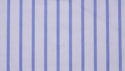 WH Taylor Shirtmakers Blue & White Wide Pinstripe Poplin Men's Bespoke Shirt by whtshirtmakers.com