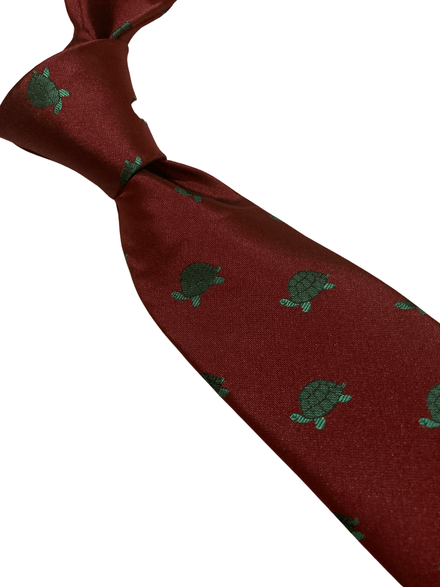 Frederick Thomas Handmade Tie - Maroon Burgundy With Green Turtle Marine Design For The Luxury Professional by Frederick Thomas Handmade Mens Ties