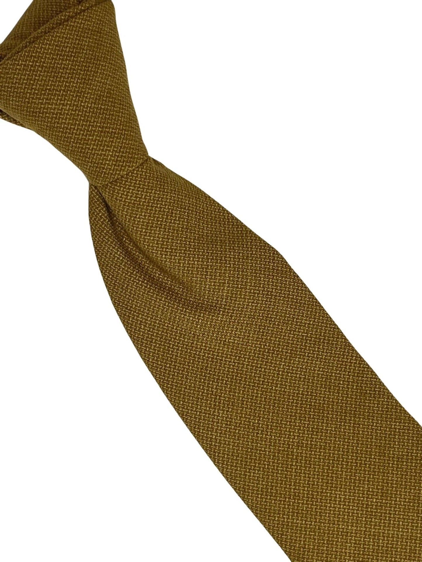 Mustard Yellow Antique Gold Rustic Cotton Mens Tie - Handmade Statement Piece For Luxury Professionals Elevating Style by Frederick Thomas Handmade Mens Ties