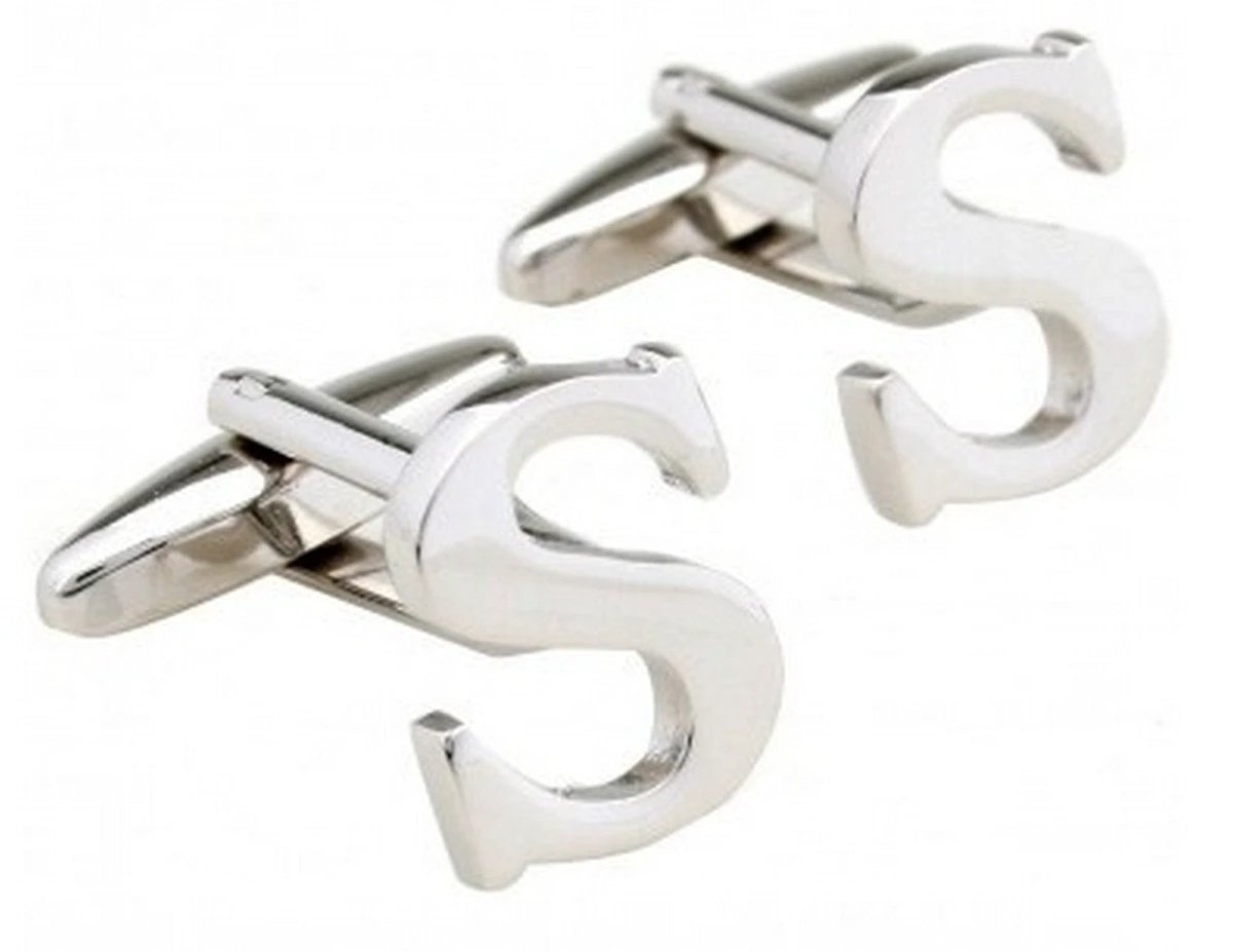 letter S design cufflinks by Frederick Thomas Handmade Mens Ties
