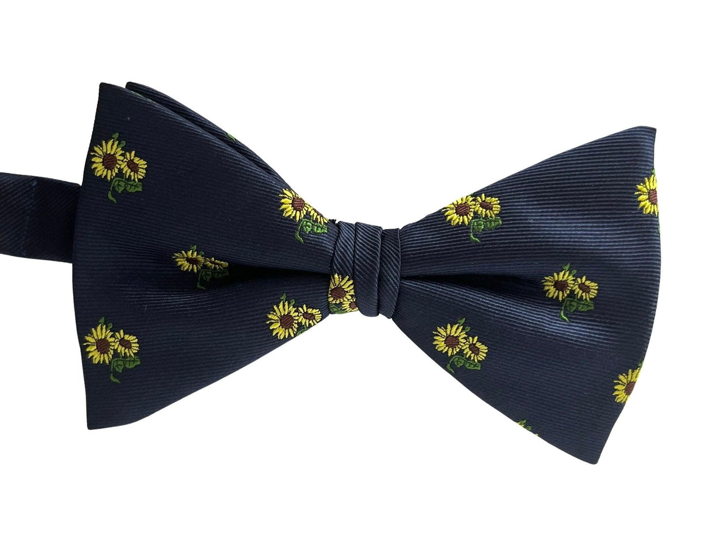 Navy Dark Blue Adult Bow Tie - Sunflower Design For A Bold, Elegant Formal Look Today by Frederick Thomas Handmade Mens Ties