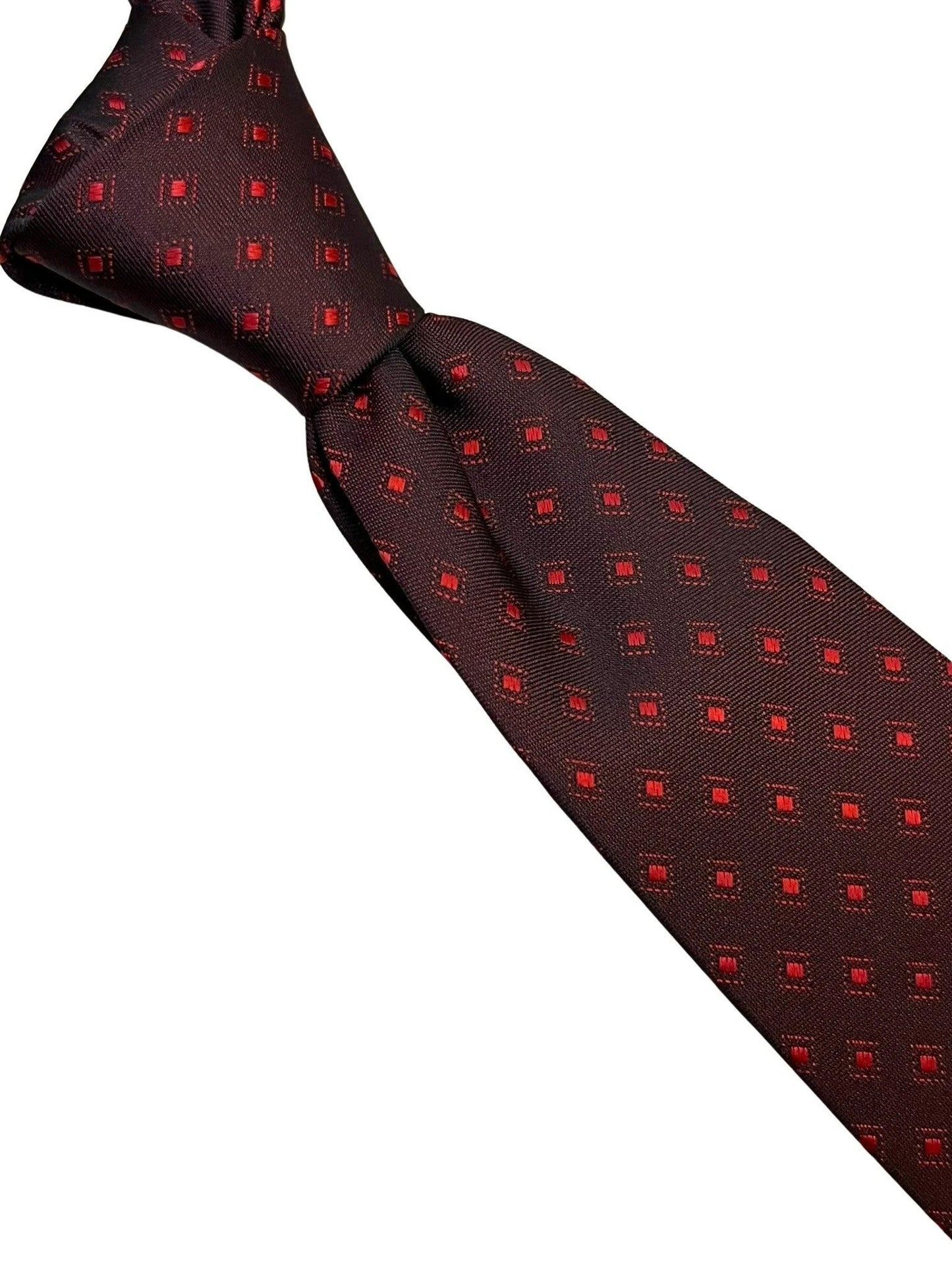 Chocolate Coffee Brown Tie With Red Polka Dots - Handmade Luxury Accessory For The Modern Professional by Frederick Thomas Handmade Mens Ties