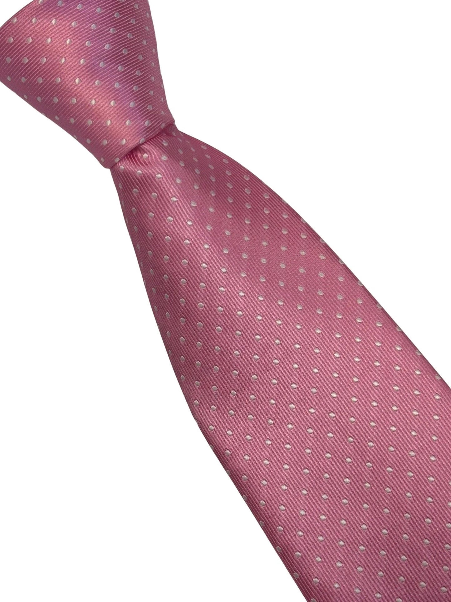 Ballerina Baby Pink Men’s Tie With White Pin Spot - Contemporary Blush For Smart Elegant Suits by Frederick Thomas Handmade Mens Ties