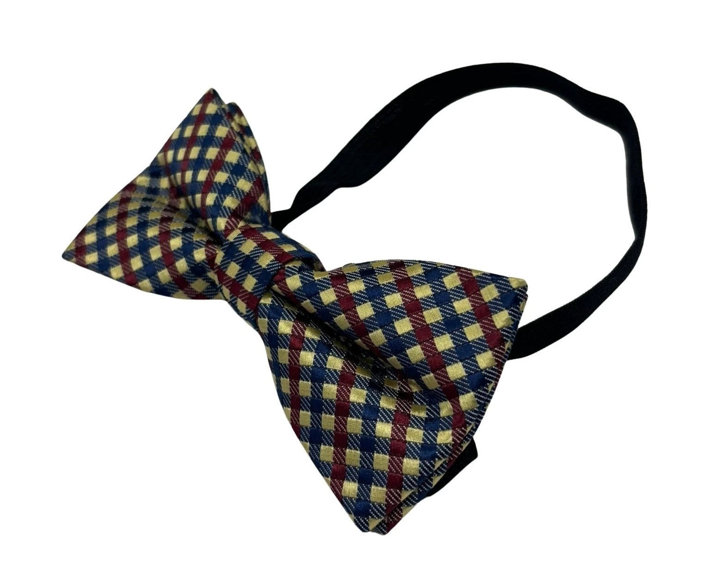Cream Blue Red Gingham Check Design Childrens Bow Tie - Classic Mini Formal Accessory For Weddings And Parties by Frederick Thomas Handmade Mens Ties