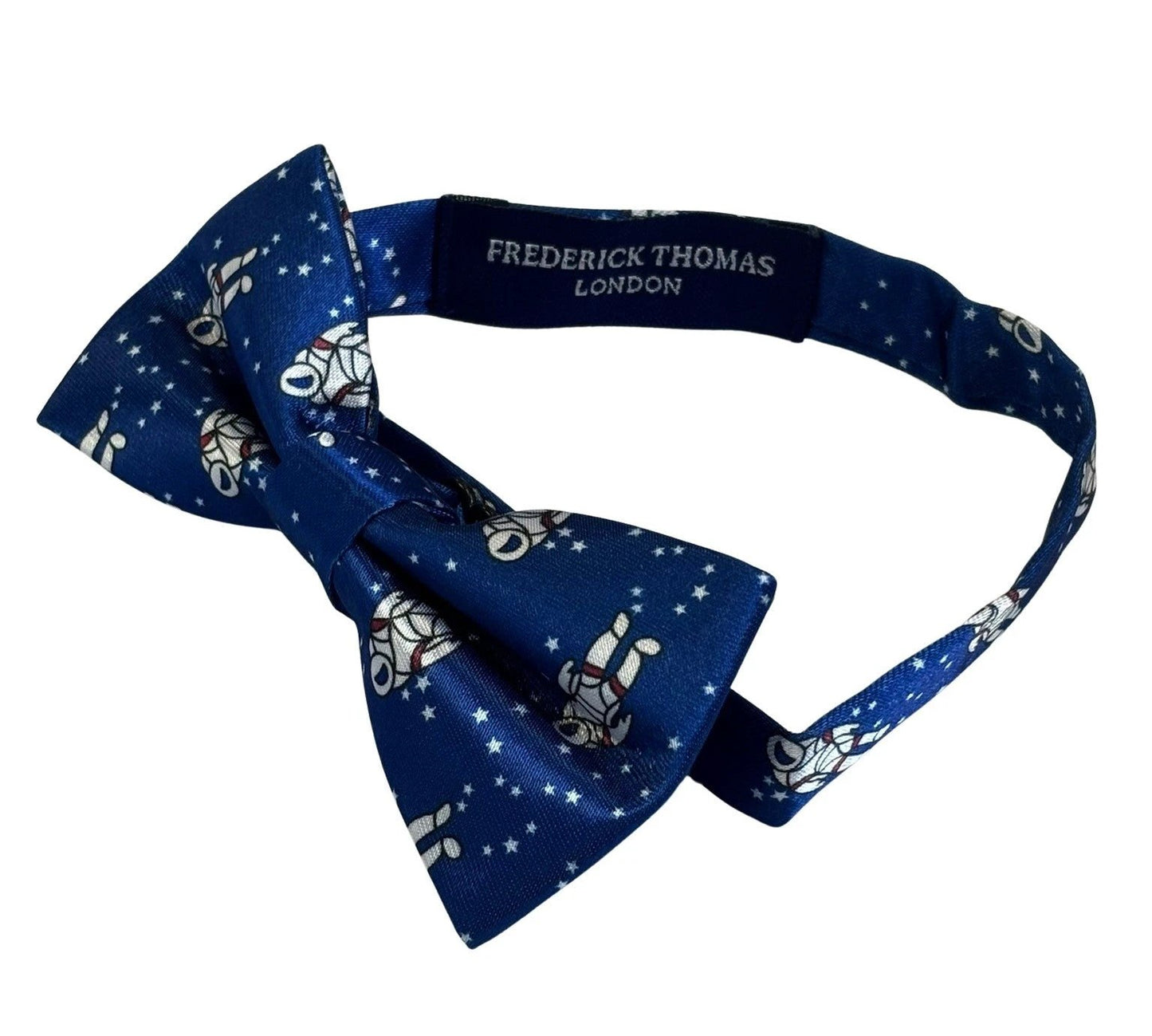Royal Blue Children’s Bow Tie with Astronaut Design by Frederick Thomas Handmade Mens Ties