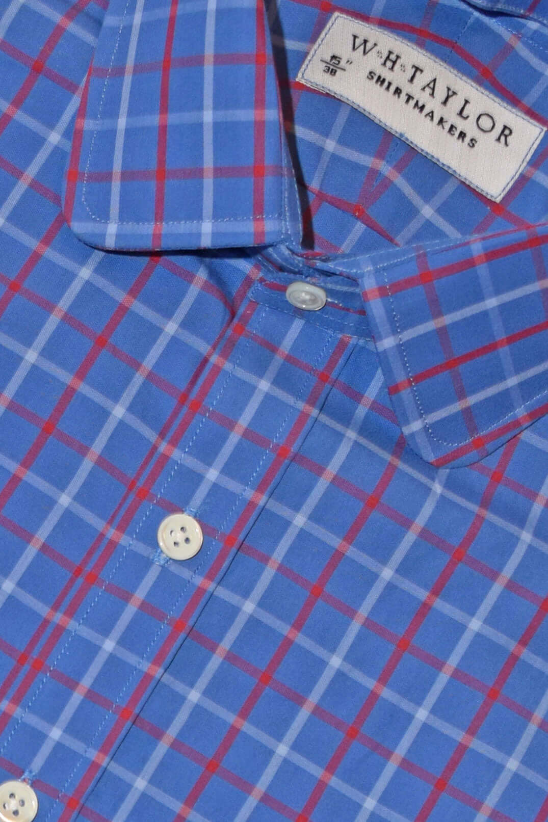 Blue and Red Plaid Check Twill Men's Bespoke Shirt - Contemporary Take on a Timeless Pattern for Versatile Styling by whtshirtmakers.com