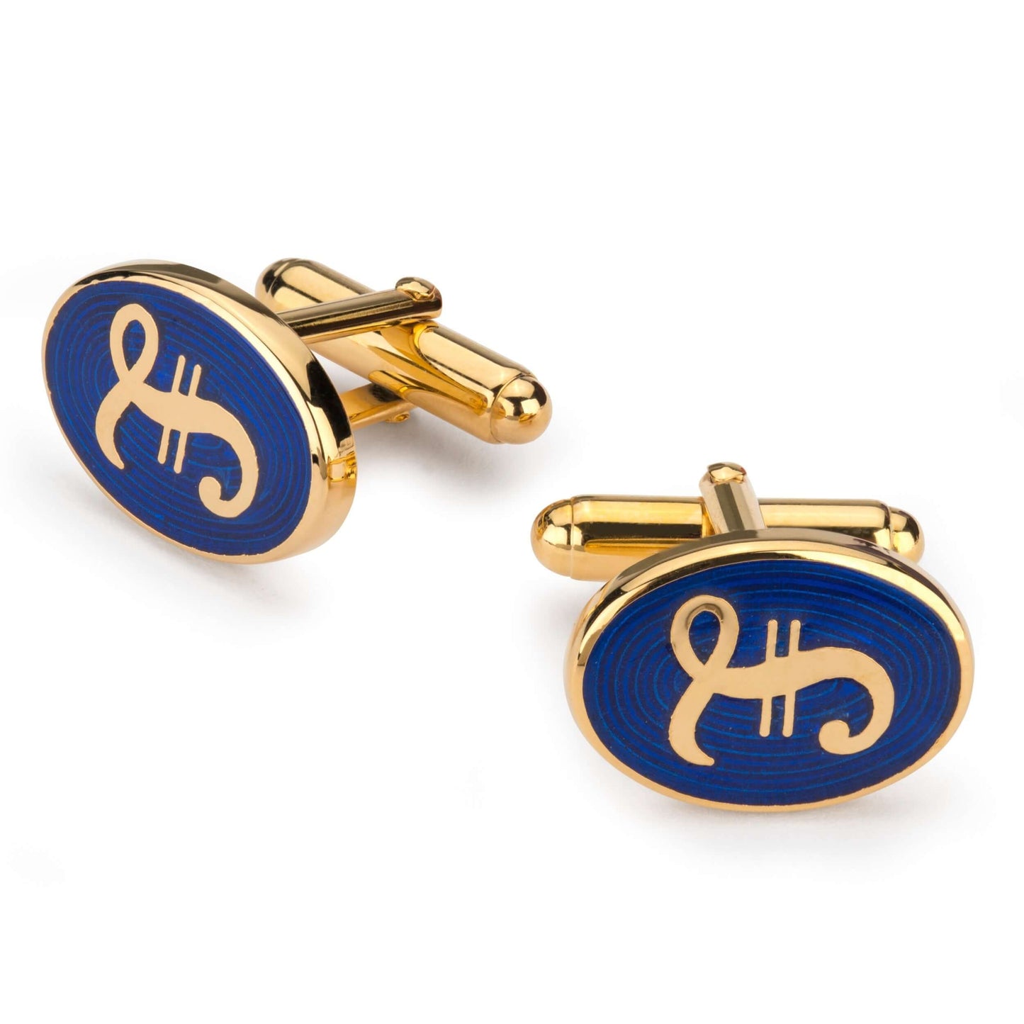 Pound Sterling Cufflinks In Navy Enamel - Luxury Hand Finished, Made In England, Timeless Classic Design Cufflink Box by Benson & Clegg