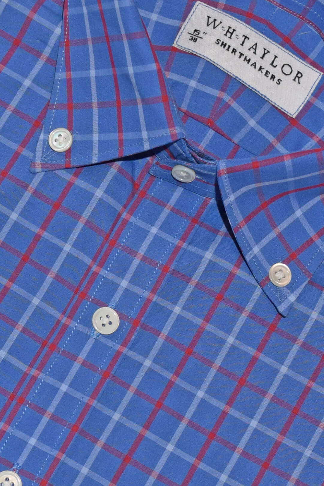Blue and Red Plaid Check Twill Men's Bespoke Shirt - Contemporary Take on a Timeless Pattern for Versatile Styling by whtshirtmakers.com