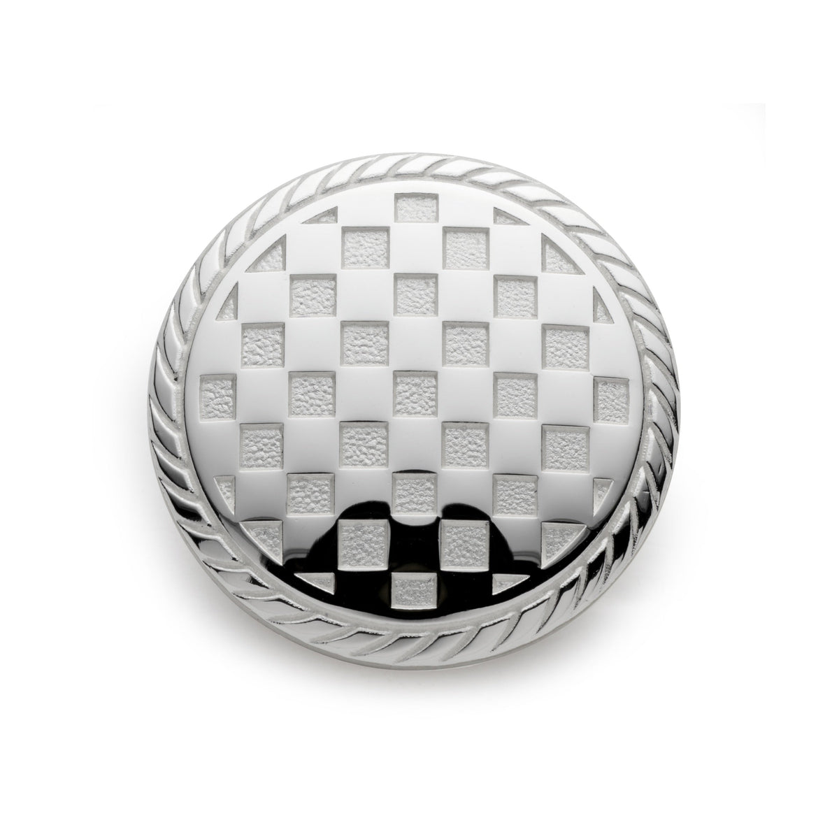 Checkerboard Blazer Button Set In Silver by Benson & Clegg