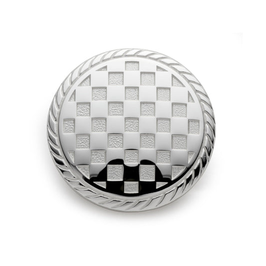 Checkerboard Blazer Button Set In Silver by Benson & Clegg