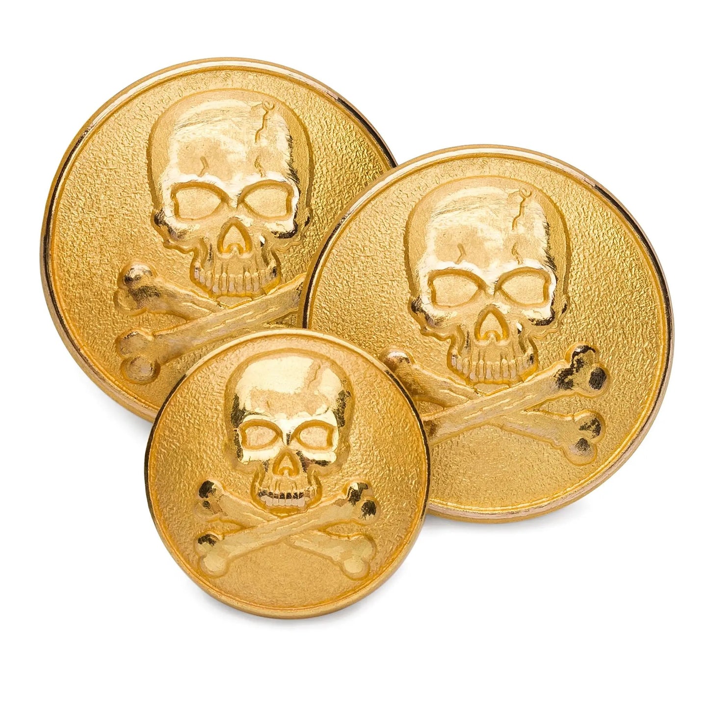 Skull & Crossbones Blazer Button Set In Gold by Benson & Clegg
