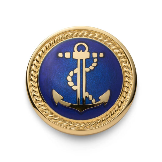 Anchor Blazer Button Set In Gold And Royal Blue by Benson & Clegg