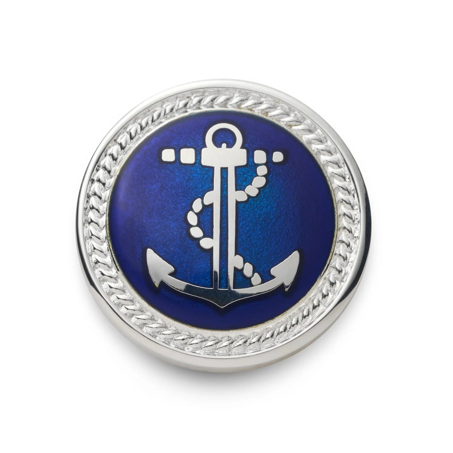 Anchor Blazer Button In Silver And Royal Blue by Benson & Clegg