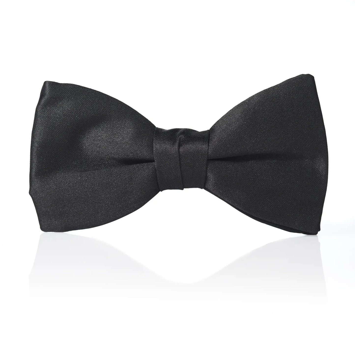 Black Satin Silk Pre-Tied Bow Tie by Benson & Clegg