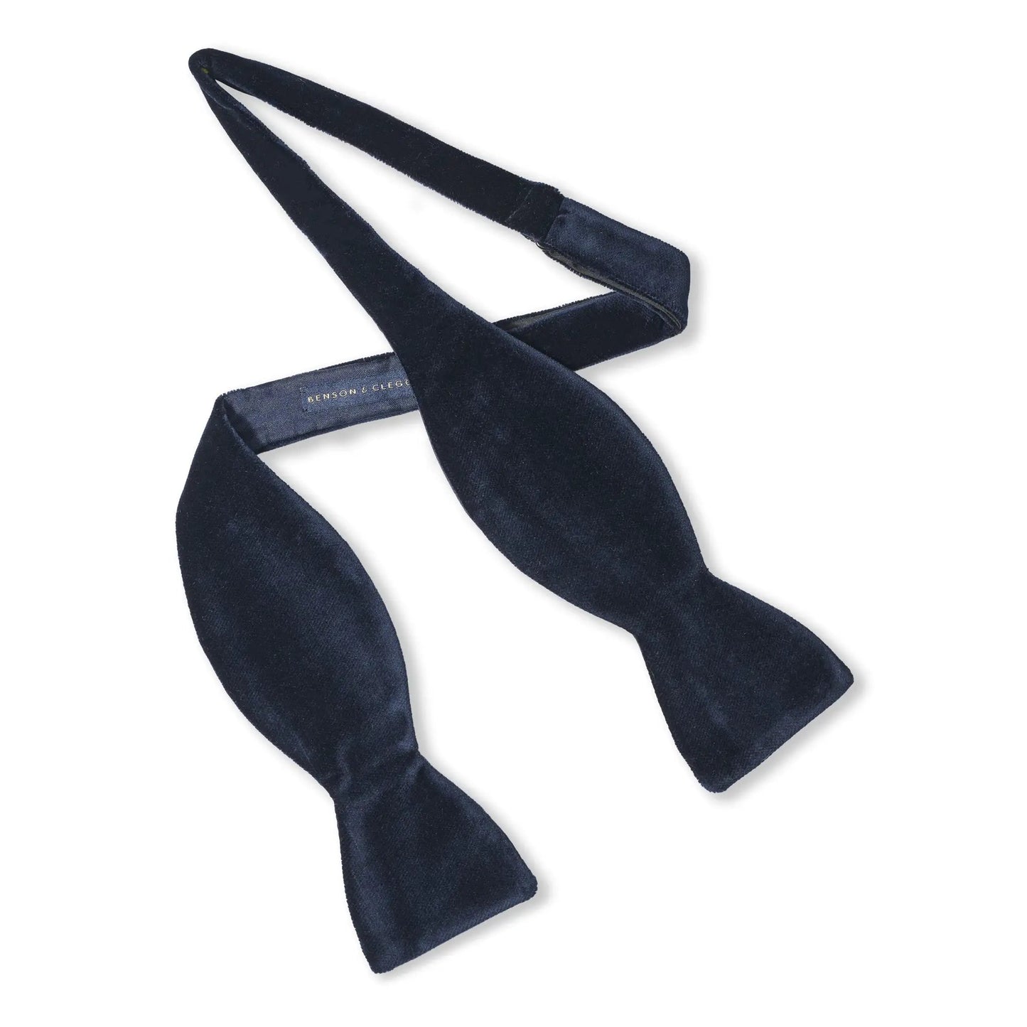 Navy Velvet Self-Tie Bow Tie by Benson & Clegg