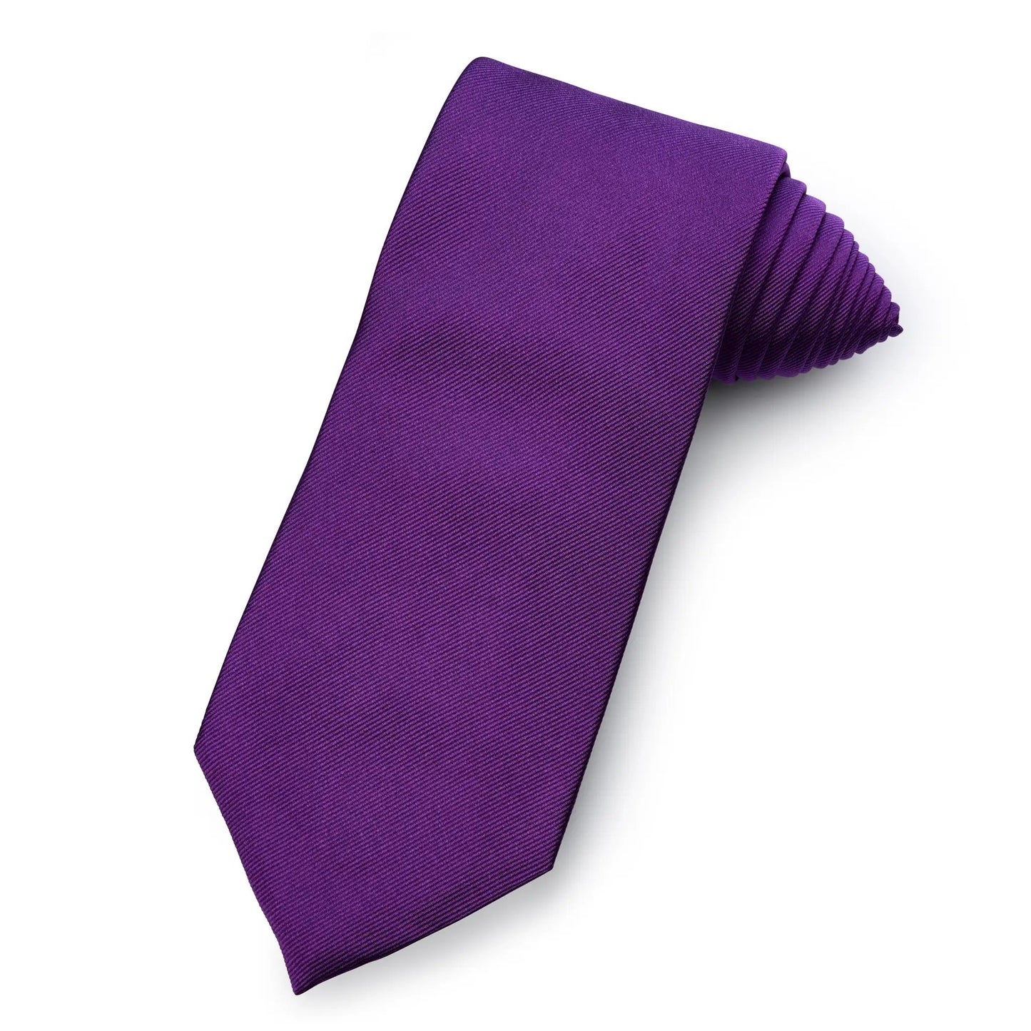 Plain Silk Reppe Tie In Imperial Purple by Benson & Clegg