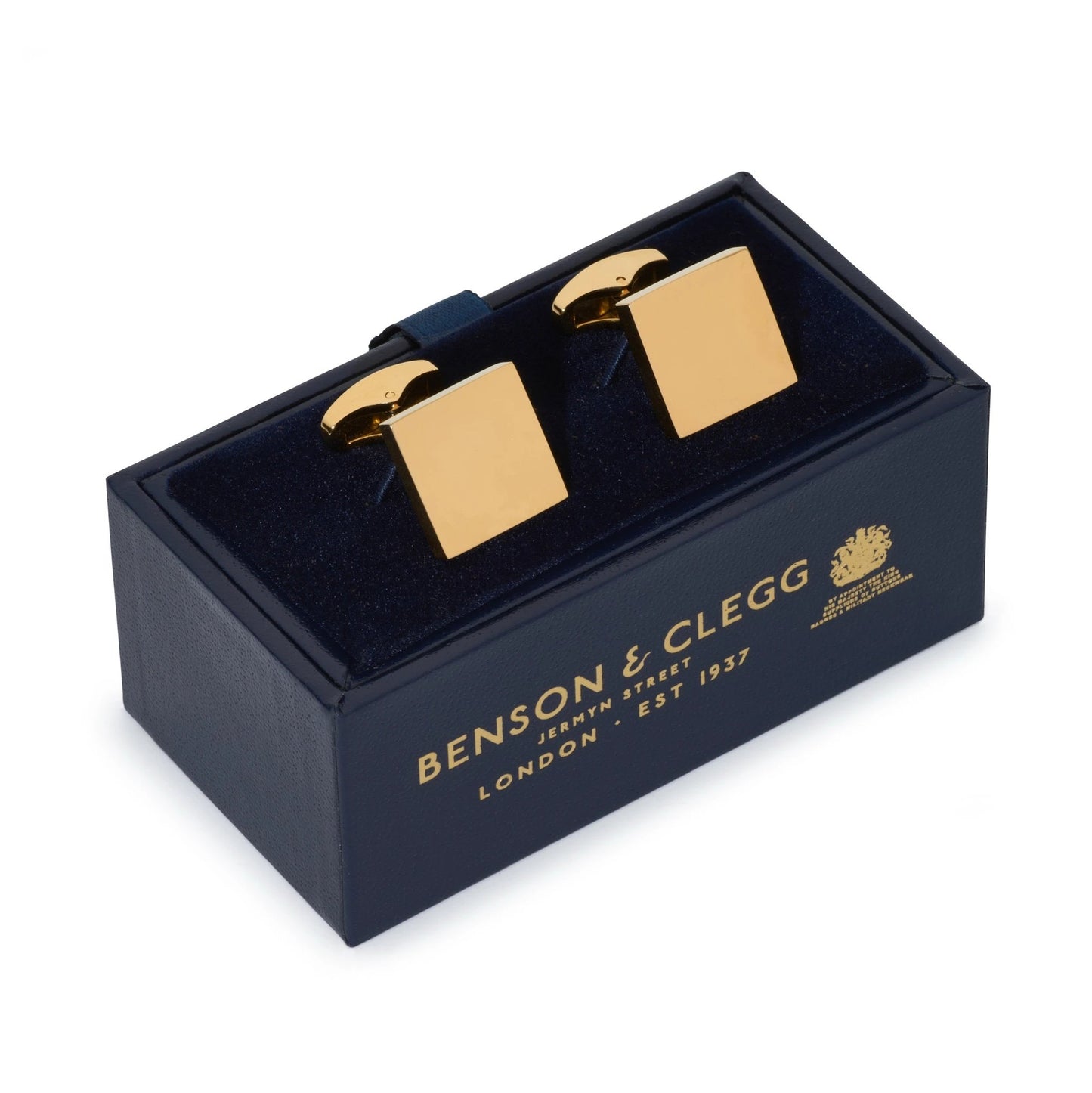 Square Cufflinks In Gold by Benson & Clegg