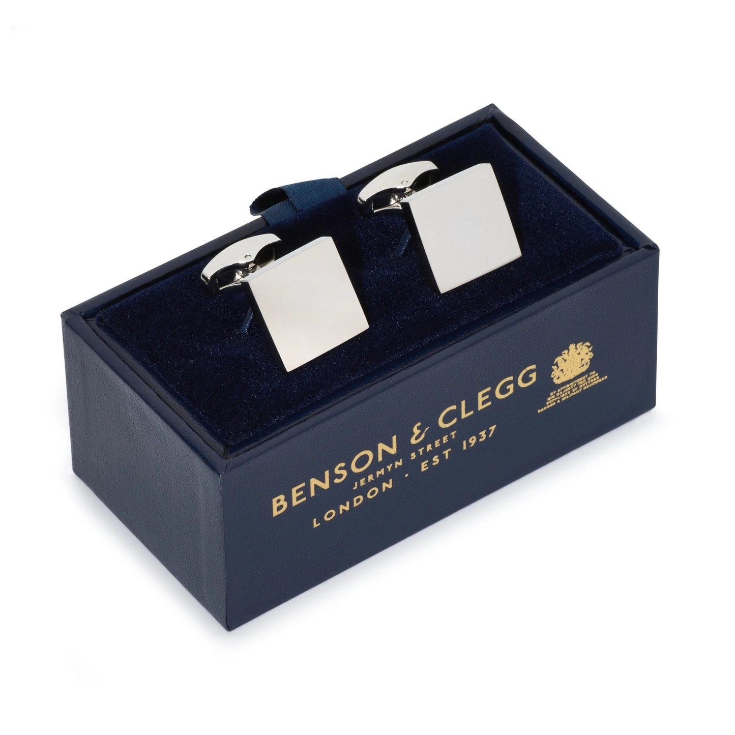Square Cufflinks In Silver by Benson & Clegg