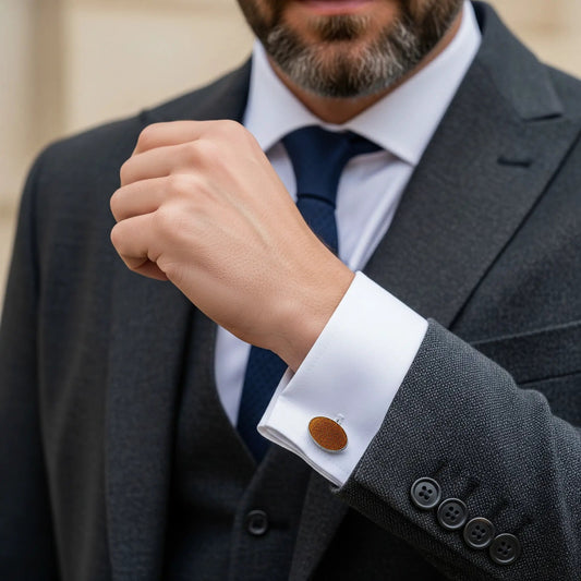 Peanut Sterling Silver Cloisonne Cufflinks In Amber by Benson & Clegg