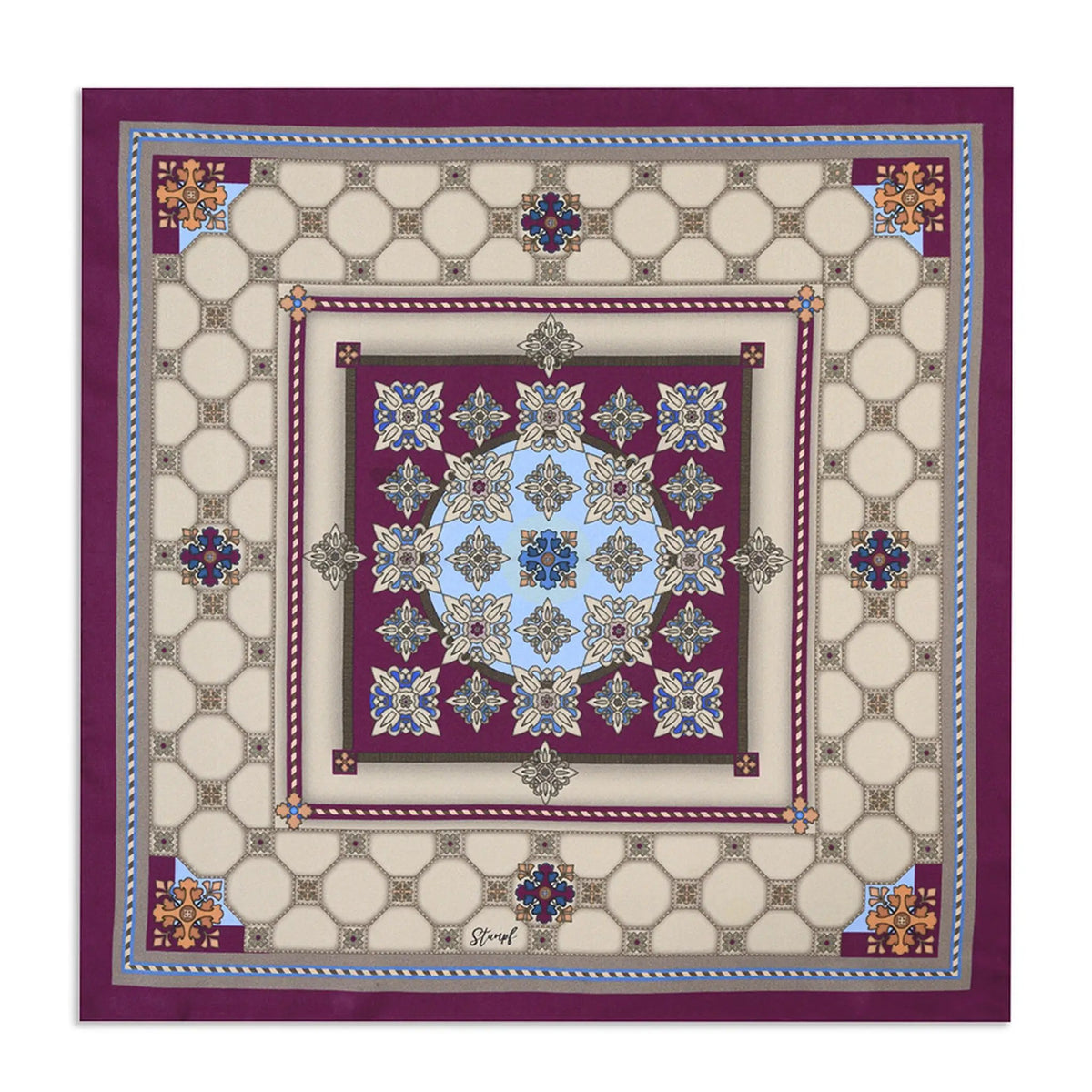 Benson And Clegg Silk Pocket Square Dorota Stumpf Collection Limited Edition Exclusive by Benson & Clegg