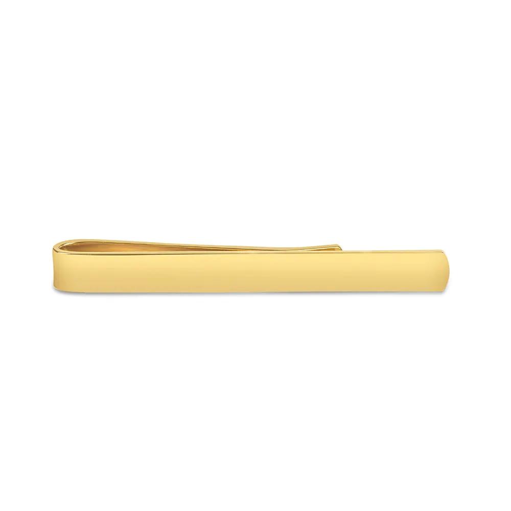 Plain Polished Gold Plated Tie Slide by Benson & Clegg