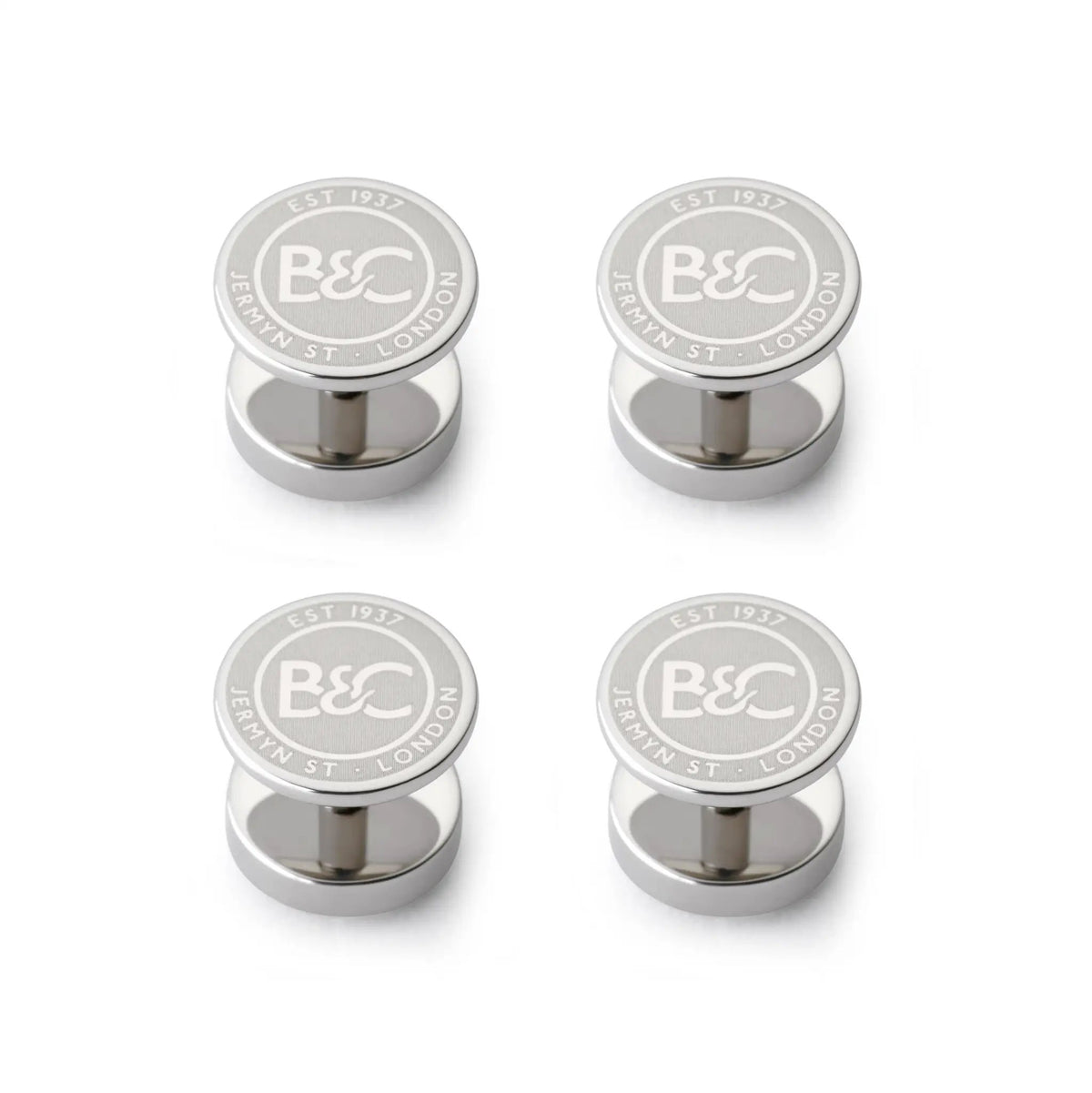 Mother Of Pearl Dress Studs In Silver by Benson & Clegg