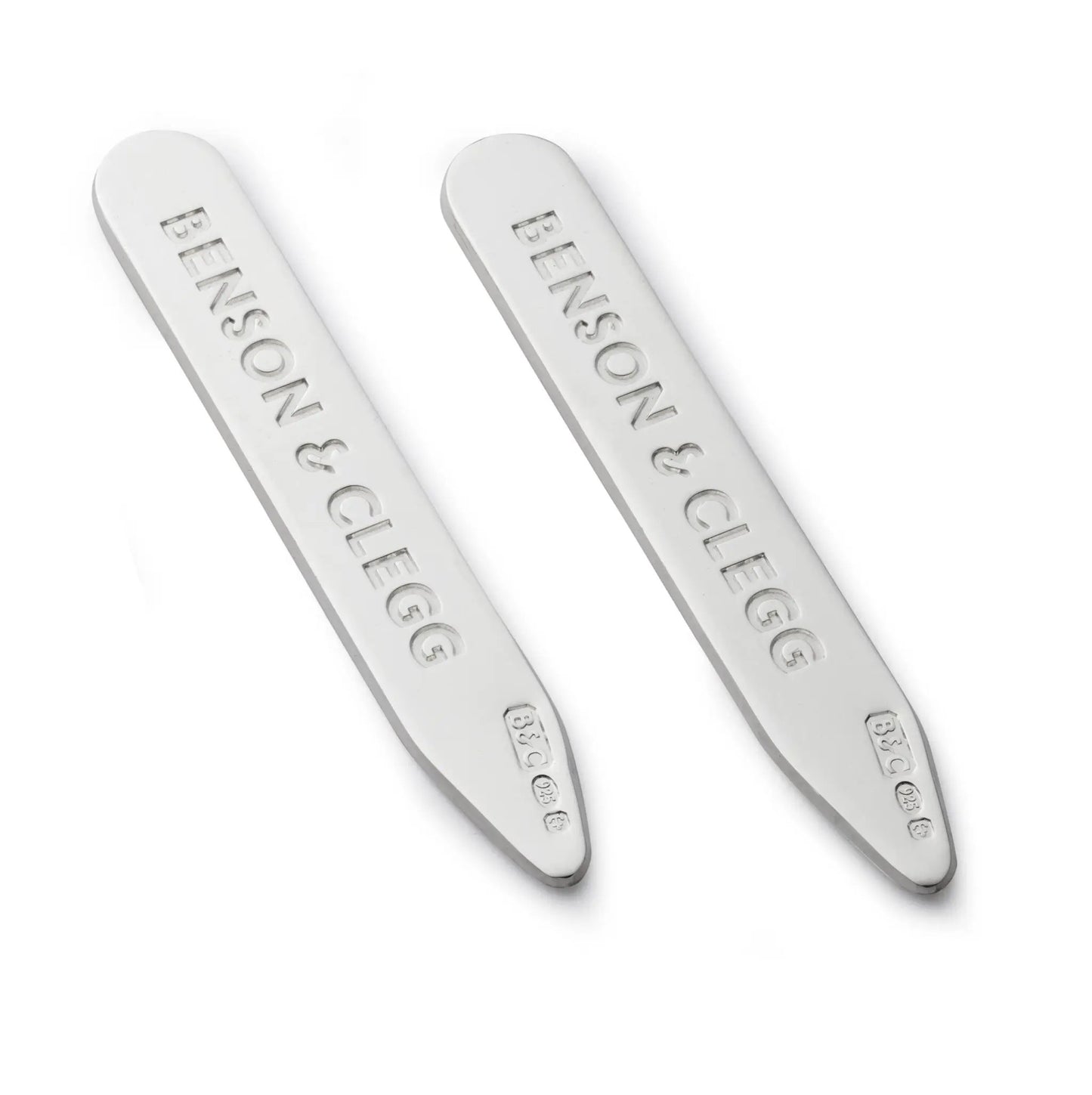 B&C Collar Stiffeners In Sterling Silver by Benson & Clegg