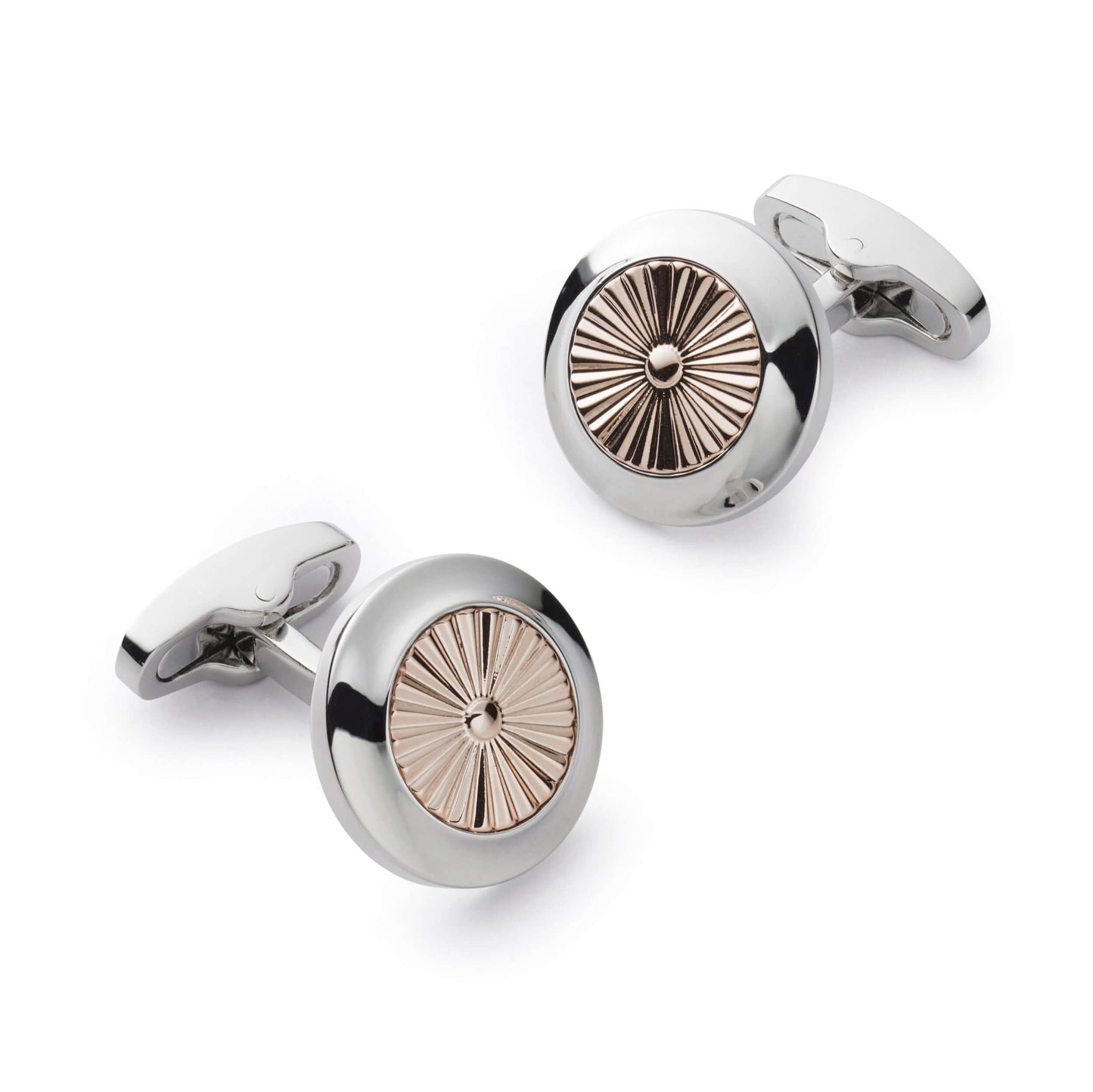 Turbine Cufflinks In Rose Gold