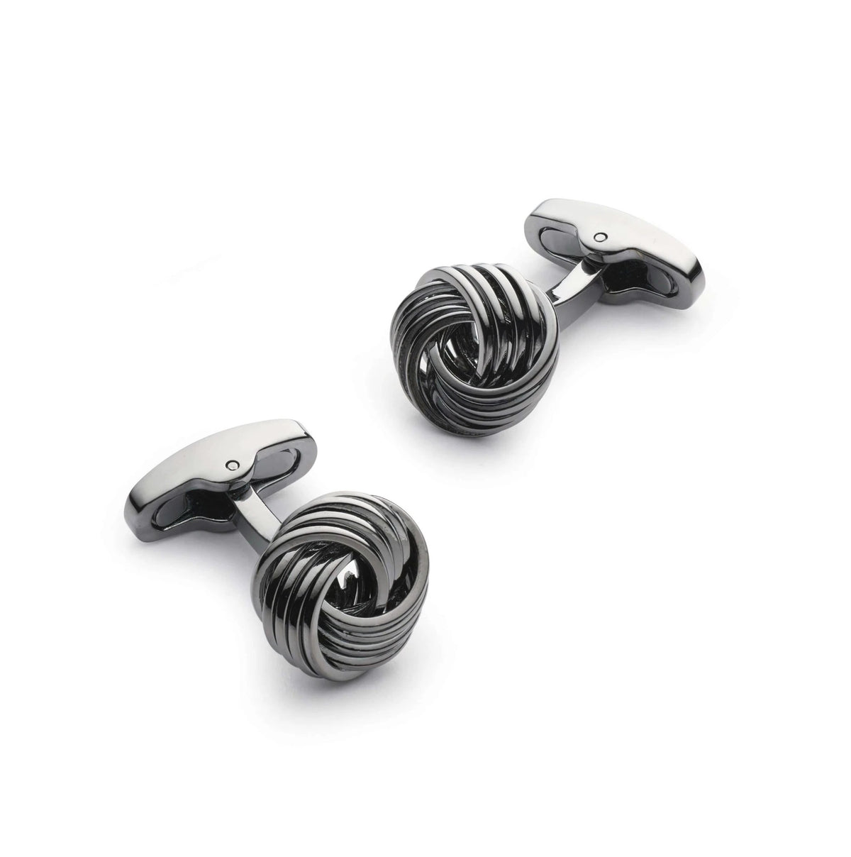 Gunmetal Knot Cufflinks - Bold Minimalist Design for Modern Formal Wear and Timeless Masculine Style by Benson & Clegg