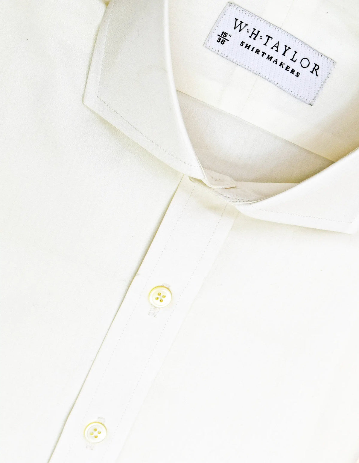 WH Taylor Shirtmakers Plain Cream Poplin Men's Bespoke Shirt by whtshirtmakers.com