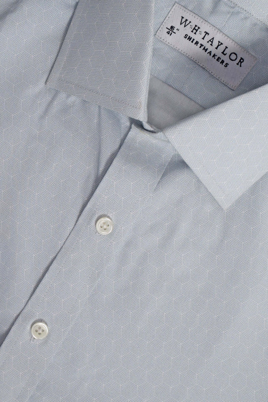 Blue Beehive Pattern Men's Bespoke Shirt