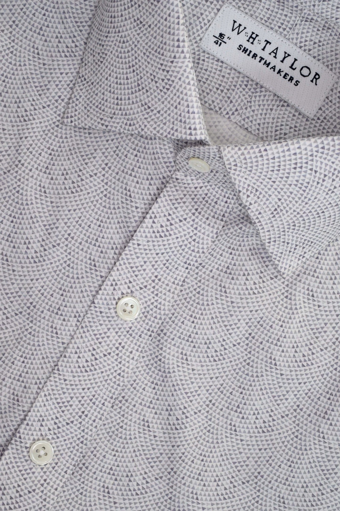 Art Deco Navy Mosaic Pattern Mens Bespoke Shirt - Tailored To Your Exact Measurements For Timeless Style by whtshirtmakers.com