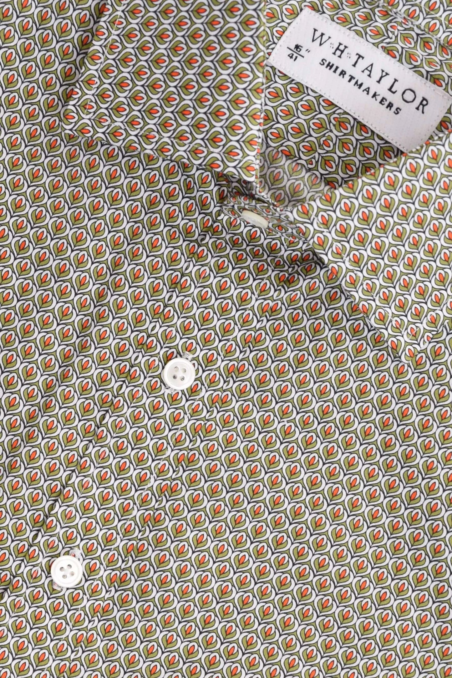 Green Tulip Pattern Men's Bespoke Shirt - Tailored to Your Measurements for a Refined Distinctive Look by whtshirtmakers.com