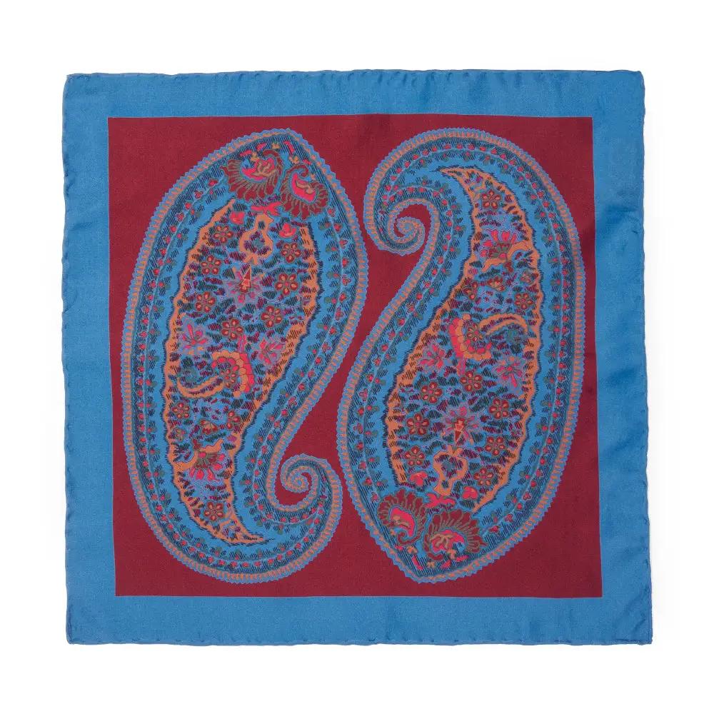Large Fancy Paisley Silk Pocket Square by Benson & Clegg