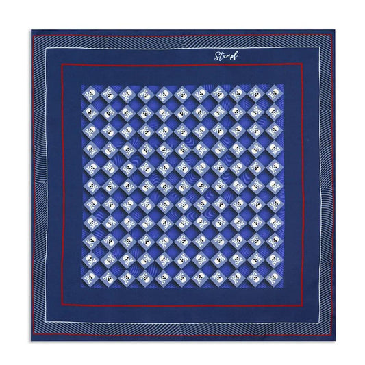 Skull & Crossbones Navy Sea Pocket Square by Benson & Clegg