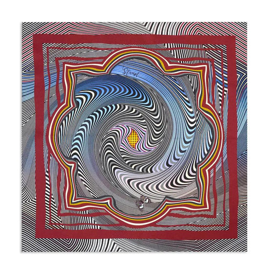 Zig Zag Cobalt Pocket Square by Benson & Clegg