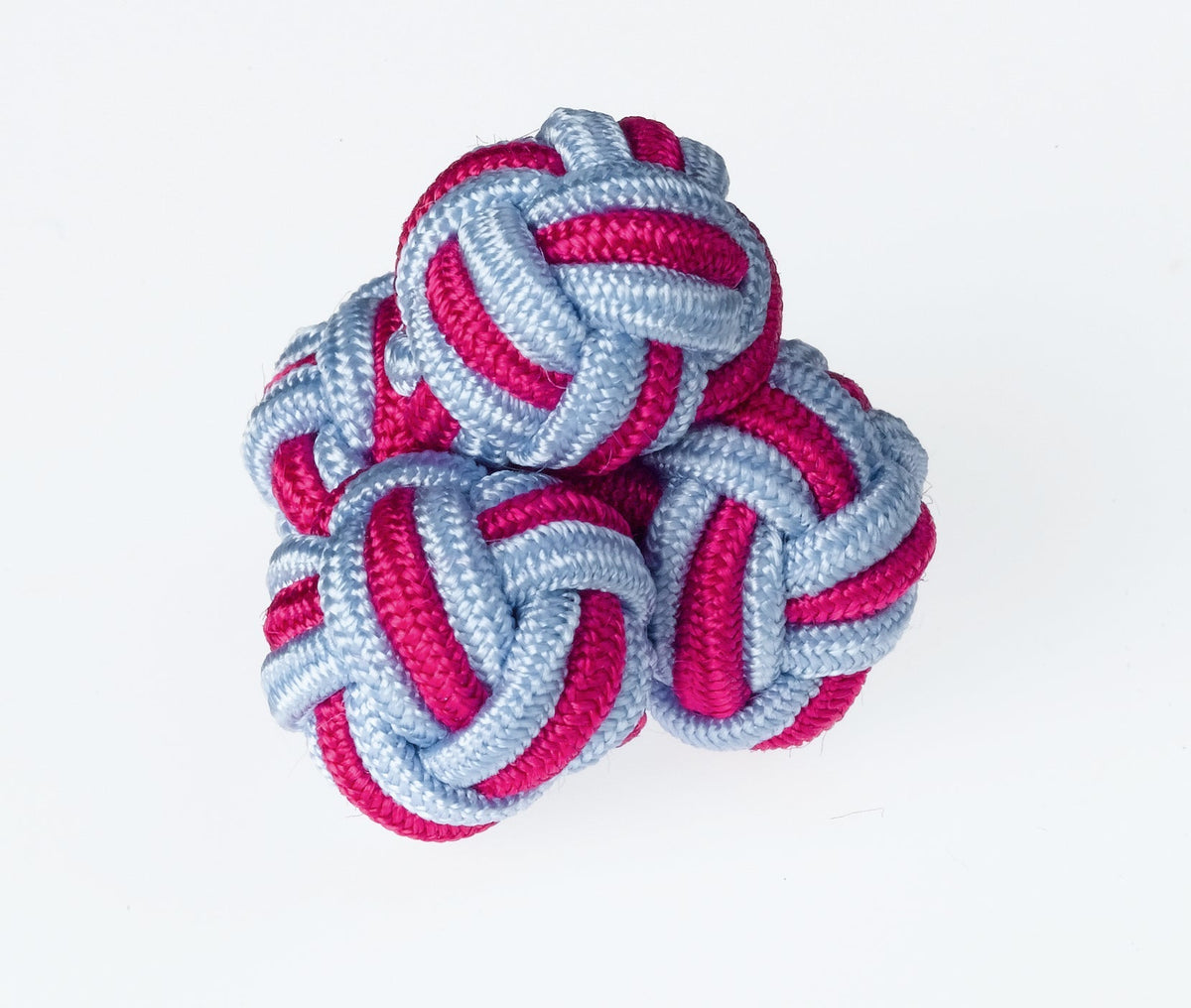 K37 Sky And Magenta Knots Cufflinks By Ringhart Shirting Fabrics by Ringhart Shirting Fabrics