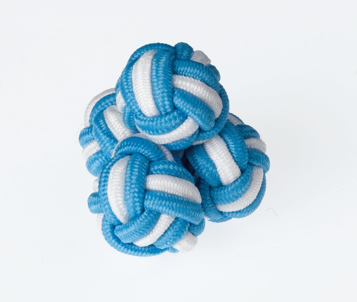 K41 Turquoise and White Knots Cufflinks for Dress Shirts by Ringhart Shirting Fabrics
