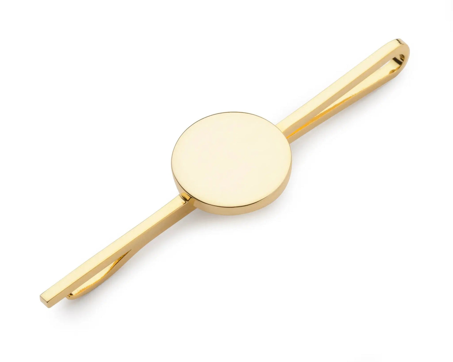 Round Gold Plate Tie Slide by Benson & Clegg