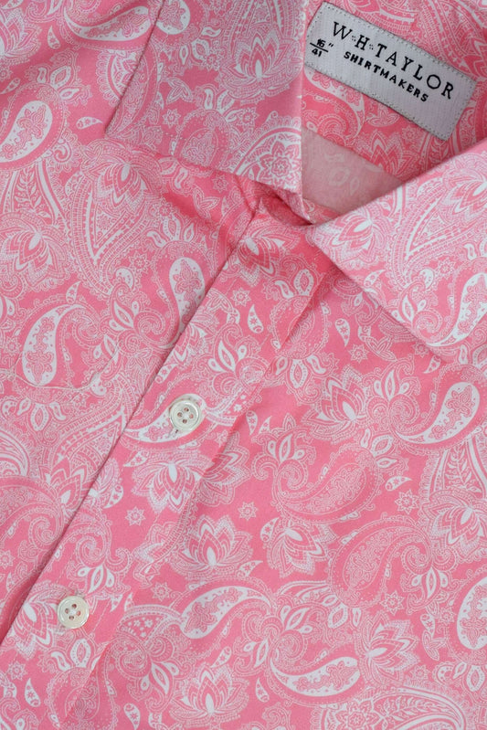 Pink Paisley Men's Bespoke Shirt