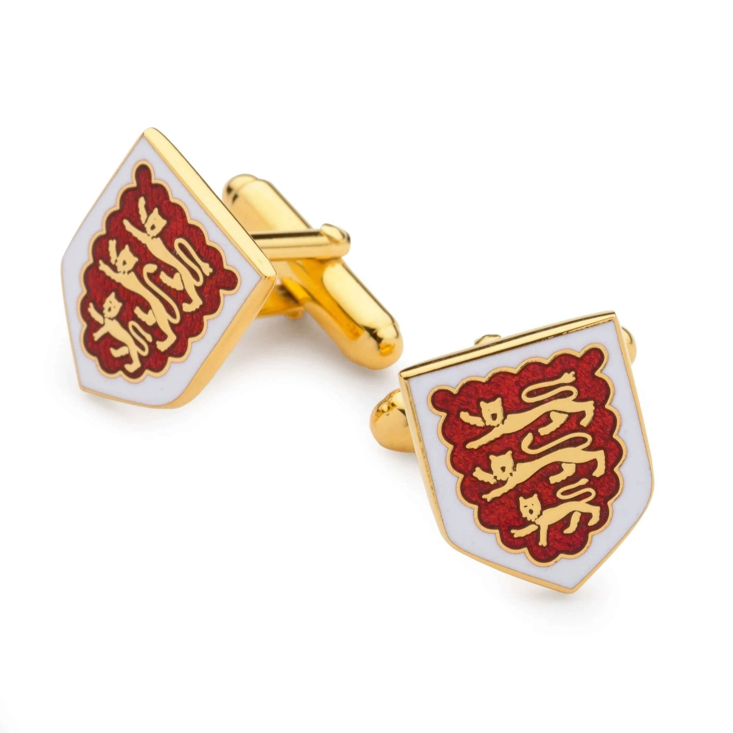 Three Lions Enamel Shield Cufflinks by Benson & Clegg
