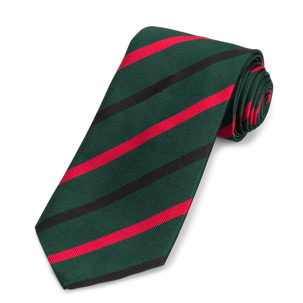 Royal Green Jackets Three-Fold Silk Reppe Tie by Benson & Clegg