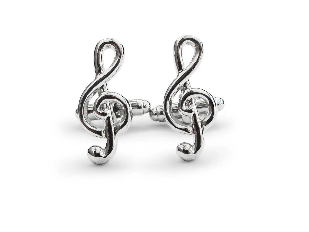 treble clef silver music note cufflinks by Frederick Thomas Handmade Mens Ties
